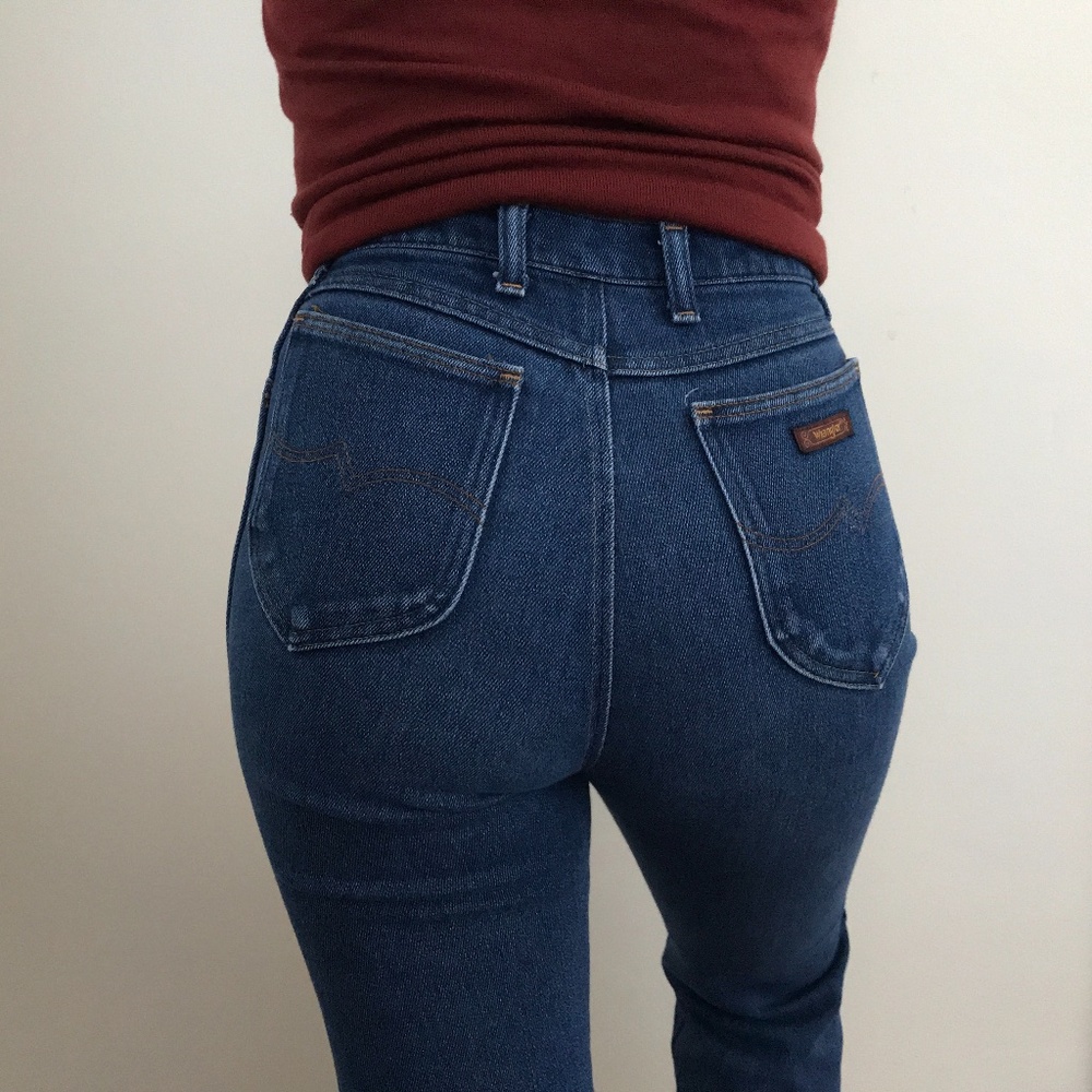 High Waisted Straight Leg Wranglers in Medium Wash